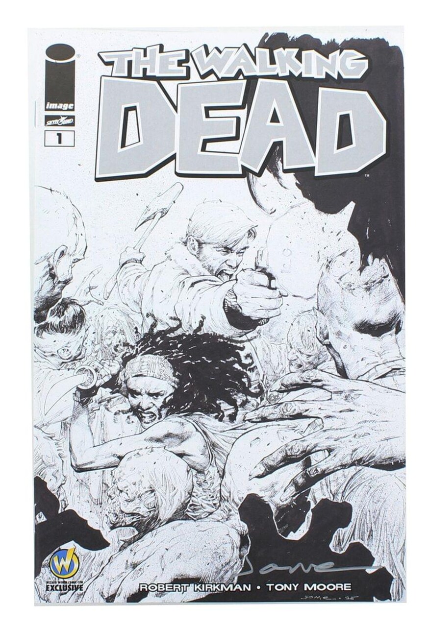 Image Comics The Walking Dead #1 | WW Nashville B&W Cover | AUTOGRAPHED - Mico Suayan